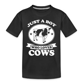 Vache Farmer Cadeau Vache Laitière Agriculture Vache - T-shirt bio Premium Enfant - noir - Devant