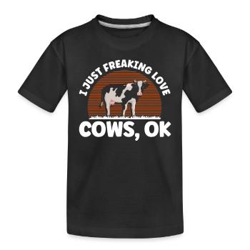 Vache Farmer Cadeau Vache Laitière Agriculture Vache - T-shirt bio Premium Enfant - noir - Devant