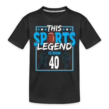 This sports legend is now 40, rugby game 40. - Kids' Premium Organic T-Shirt - black - Front