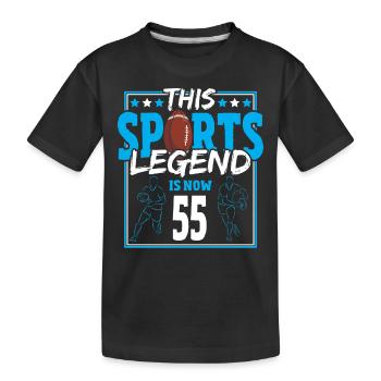This sports legend is now 55, rugby game 55. - Kids' Premium Organic T-Shirt - black - Front