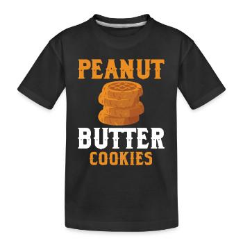 Cadeau de biscuits au beurre de cacahuète - T-shirt bio Premium Enfant - noir - Devant