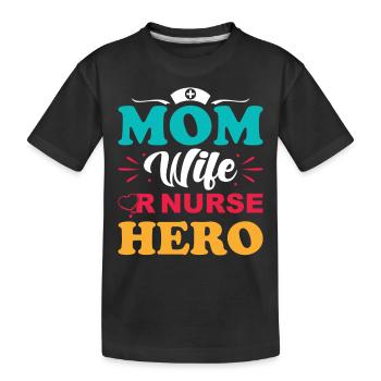 OP Krankenschwester Mama - Kinder Premium Bio T-Shirt - Schwarz - Vorne