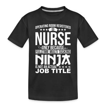Infirmière en chirurgie - T-shirt bio Premium Enfant - noir - Devant