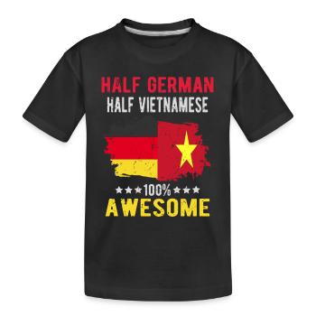 Moitié allemand moitié vietnamien - T-shirt bio Premium Enfant - noir - Devant