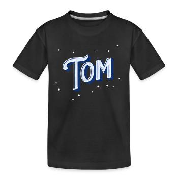 Tom Namen personalisiert - Kinder Premium Bio T-Shirt - Schwarz - Vorne