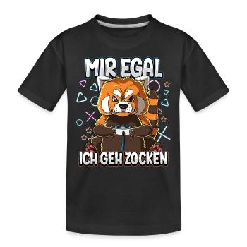 Mir Egal Ich Geh Zocken Gaming - Kinder Premium Bio T-Shirt - Schwarz - Vorne