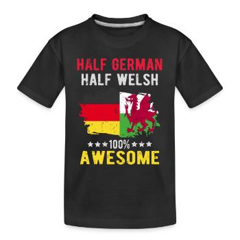 Moitié allemand moitié gallois - T-shirt bio Premium Enfant - noir - Devant