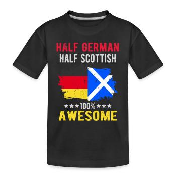 Halb Deutsch Halb Schotte - Kinder Premium Bio T-Shirt - Schwarz - Vorne