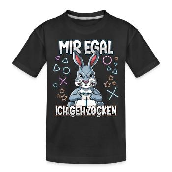Mir Egal Ich Geh Zocken Gaming - Kinder Premium Bio T-Shirt - Schwarz - Vorne