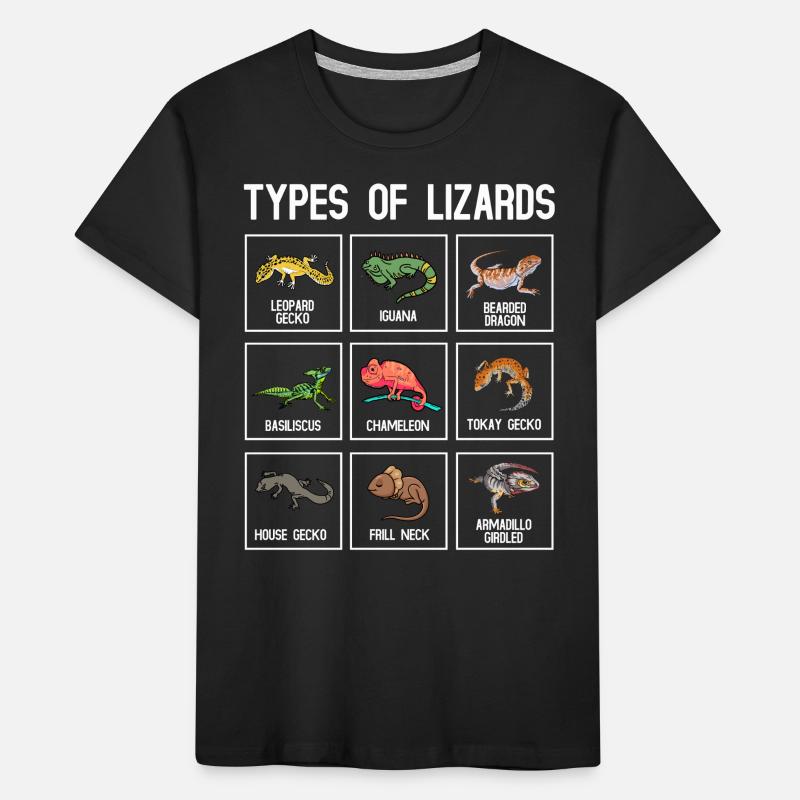Arten Von Eidechsen, Eidechsen, Reptilien Kinder Premium Bio T-Shirt