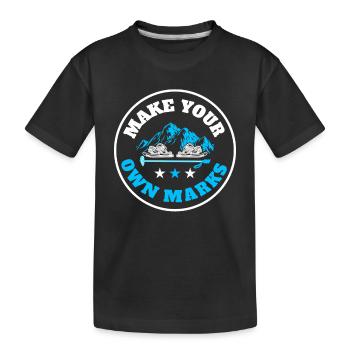 Raquettes Hiver Randonnées Amoureux Raquettes Wa - T-shirt bio Premium Enfant - noir - Devant