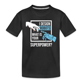 Roboter Maschinenbauer - Kinder Premium Bio T-Shirt - Schwarz - Vorne