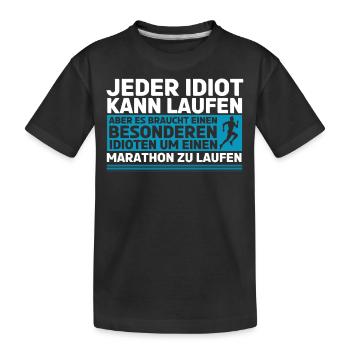 Halbmarathon, Marathon, Läufer - Kinder Premium Bio T-Shirt - Schwarz - Vorne