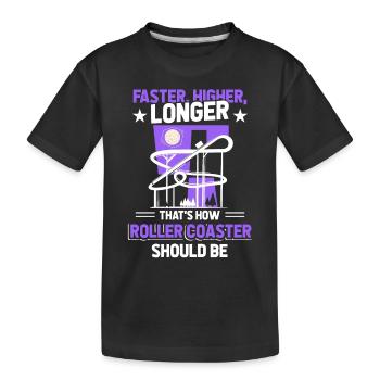 Parc Parc d’attractions Montagnes russes - T-shirt bio Premium Enfant - noir - Devant