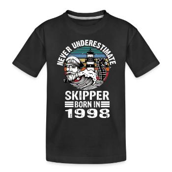 Never Underestimate Skipper né en 1998 - T-shirt bio Premium Enfant - noir - Devant