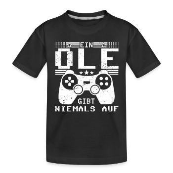 Ole Gaming Konsole PC Gamer Geschenk - Kinder Premium Bio T-Shirt - Schwarz - Vorne