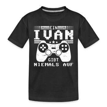 Ivan Gaming Konsole PC Gamer Geschenk - Kinder Premium Bio T-Shirt - Schwarz - Vorne