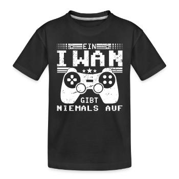 Iwan Gaming Konsole PC Gamer Geschenk - Kinder Premium Bio T-Shirt - Schwarz - Vorne
