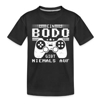 Bodo Gaming Konsole PC Gamer Geschenk - Kinder Premium Bio T-Shirt - Schwarz - Vorne