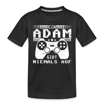 Adam Gaming Konsole PC Gamer Geschenk - Kinder Premium Bio T-Shirt - Schwarz - Vorne