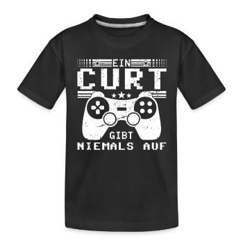 Curt Gaming Konsole PC Gamer Geschenk - Kinder Premium Bio T-Shirt - Schwarz - Vorne