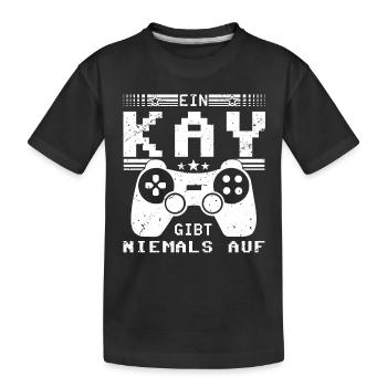 Kay Gaming Konsole PC Gamer Geschenk - Kinder Premium Bio T-Shirt - Schwarz - Vorne