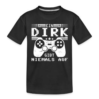 Dirk Gaming Konsole PC Gamer Geschenk - Kinder Premium Bio T-Shirt - Schwarz - Vorne