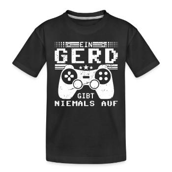 Gerd Gaming Konsole PC Gamer Geschenk - Kinder Premium Bio T-Shirt - Schwarz - Vorne