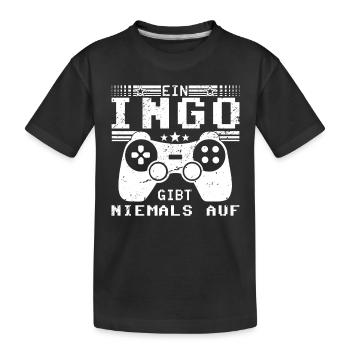 Ingo Gaming Konsole PC Gamer Geschenk - Kinder Premium Bio T-Shirt - Schwarz - Vorne
