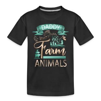 Papa, der Nutztiere liebt - Kuhschwein-Ziegenliebhaber - Kinder Premium Bio T-Shirt - Schwarz - Vorne