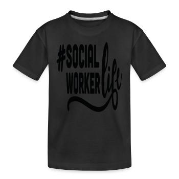 Sozialarbeiter ol Hashtag Leben Soziale Arbeit Zitate - Kinder Premium Bio T-Shirt - Schwarz - Vorne