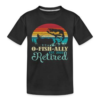 O Fish Ally Rentner Zitate - Kinder Premium Bio T-Shirt - Schwarz - Vorne