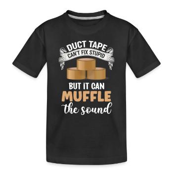 Klebeband-Logo-Design - Kinder Premium Bio T-Shirt - Schwarz - Vorne