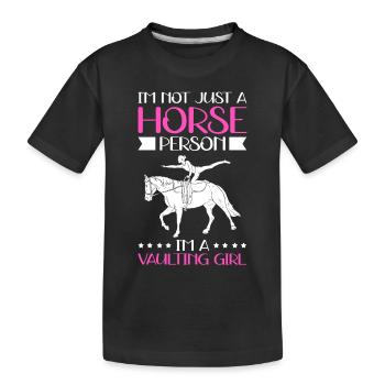 Voltige Sport équestre Sports équestres Cheval Cadeau - T-shirt bio Premium Enfant - noir - Devant