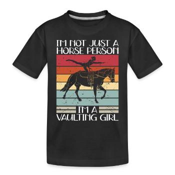 Vaulting Horses Equestrian Sport Equestrian Gift - Kids' Premium Organic T-Shirt - black - Front