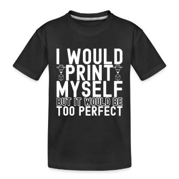 3 D Drucken - Kinder Premium Bio T-Shirt - Schwarz - Vorne