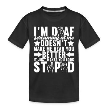Sourds sourds muets sourds - T-shirt bio Premium Enfant - noir - Devant