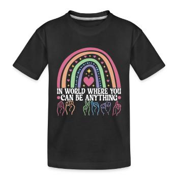 Deaf Deaf Mute Deaf - Kids' Premium Organic T-Shirt - black - Front
