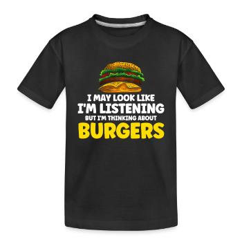Hamburger Cheesburger Fast Food Burger - T-shirt bio Premium Enfant - noir - Devant