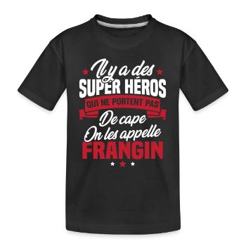 Super héros on les appelle frangin cadeau - T-shirt bio Premium Enfant - noir - Devant