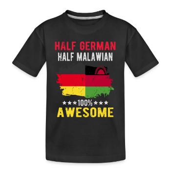 Half German Half Malawi - Kids' Premium Organic T-Shirt - black - Front