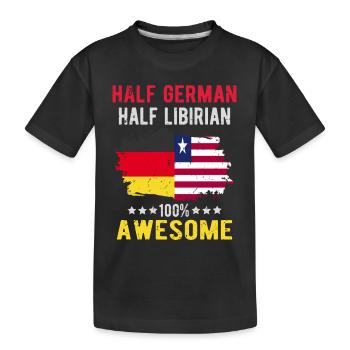 Halb Deutsch Halb Libyer - Kinder Premium Bio T-Shirt - Schwarz - Vorne