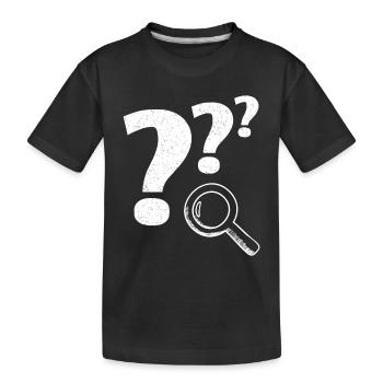 Question mark magnifying glass - Kids' Premium Organic T-Shirt - black - Front