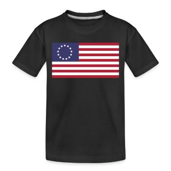 Betsy Ross American Flag Patriotic USA - Kids' Premium Organic T-Shirt - black - Front