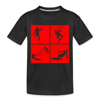 Kite Surfing, Kite Board, Lifestyle Vintage Design - Kids' Premium Organic T-Shirt - black - Front