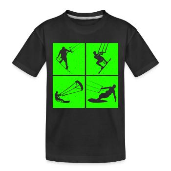 Kite Surfing, Kite Board, Lifestyle Vintage Design - Kids' Premium Organic T-Shirt - black - Front