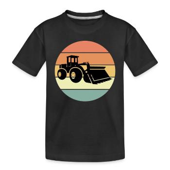 Conception de chargeuse sur pneus rétro - T-shirt bio Premium Enfant - noir - Devant