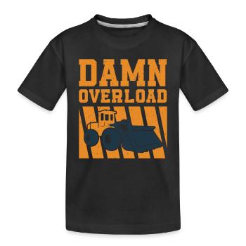 Drôle de conducteur de chargeuse sur pneus disant - T-shirt bio Premium Enfant - noir - Devant