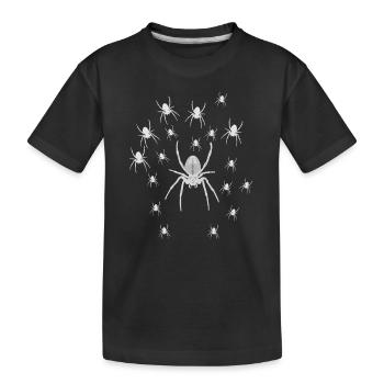 Spiders a whole family - Kids' Premium Organic T-Shirt - black - Front