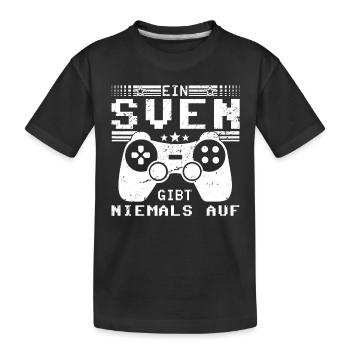 Sven Gaming Konsole PC Gamer Geschenk - Kinder Premium Bio T-Shirt - Schwarz - Vorne